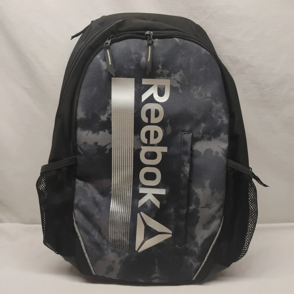 Reebok Trainer Backpack Gym Workout Charcoal Tie Dye Water Resistant Bookbag